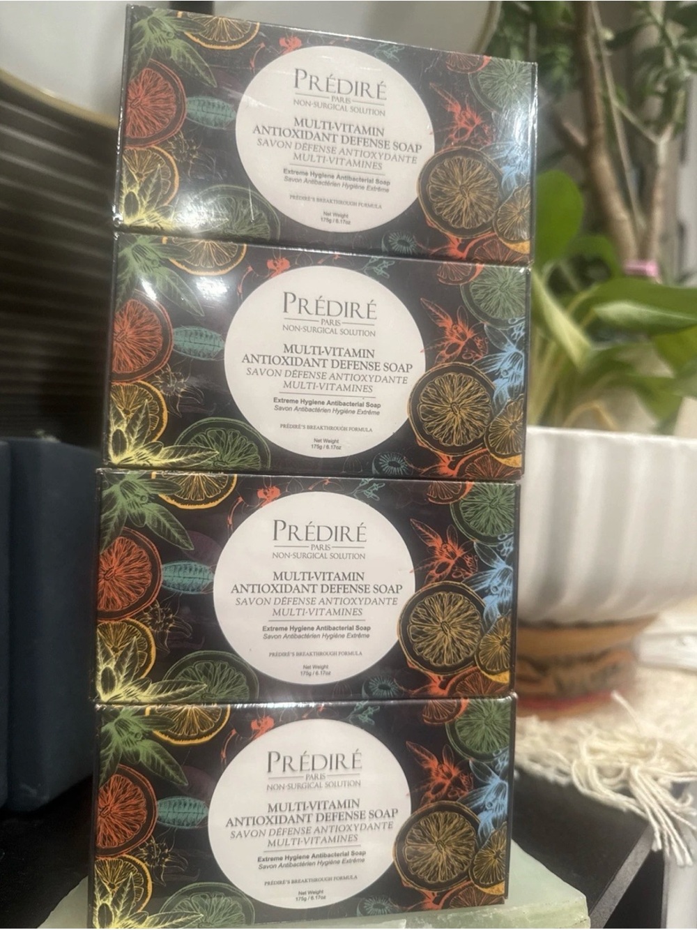 Lot 4 PRÉDIRÉ Paris Antioxidant Defense Antibacterial Soap, Vitamin E, Citrus